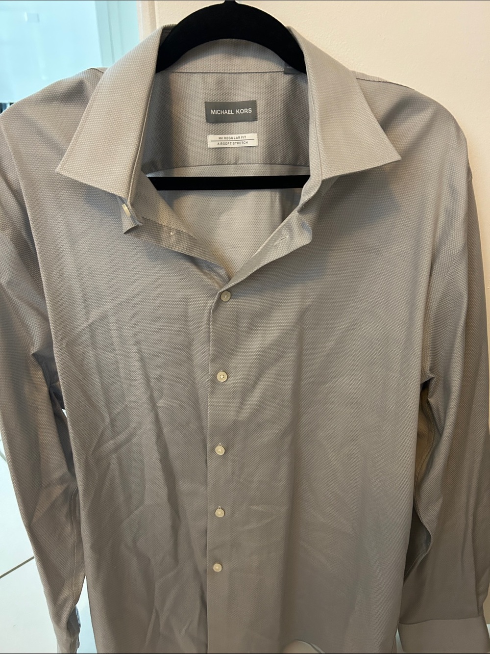 Michael Kors Men's Gray Textured Dress Shirt